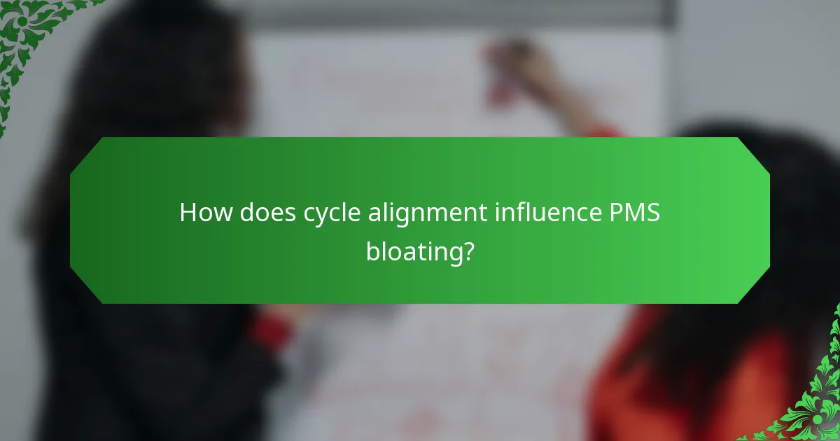 How does cycle alignment influence PMS bloating?